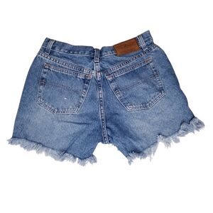 Vtg Y2K Tommy Hilfiger Women's Size 6 Jean Shorts Cut Off Frayed Blue Denim